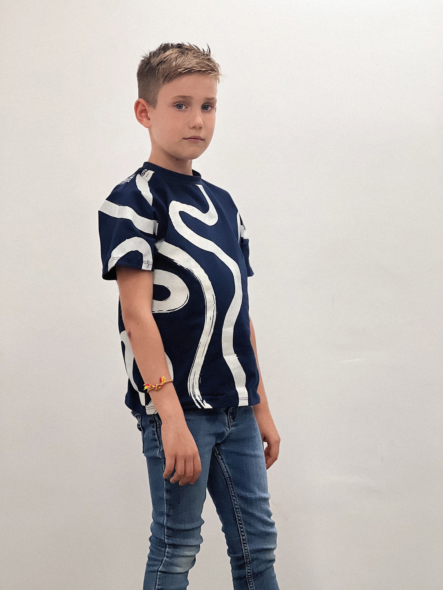 Curves sötétkék rövid ujjú gyerek póló