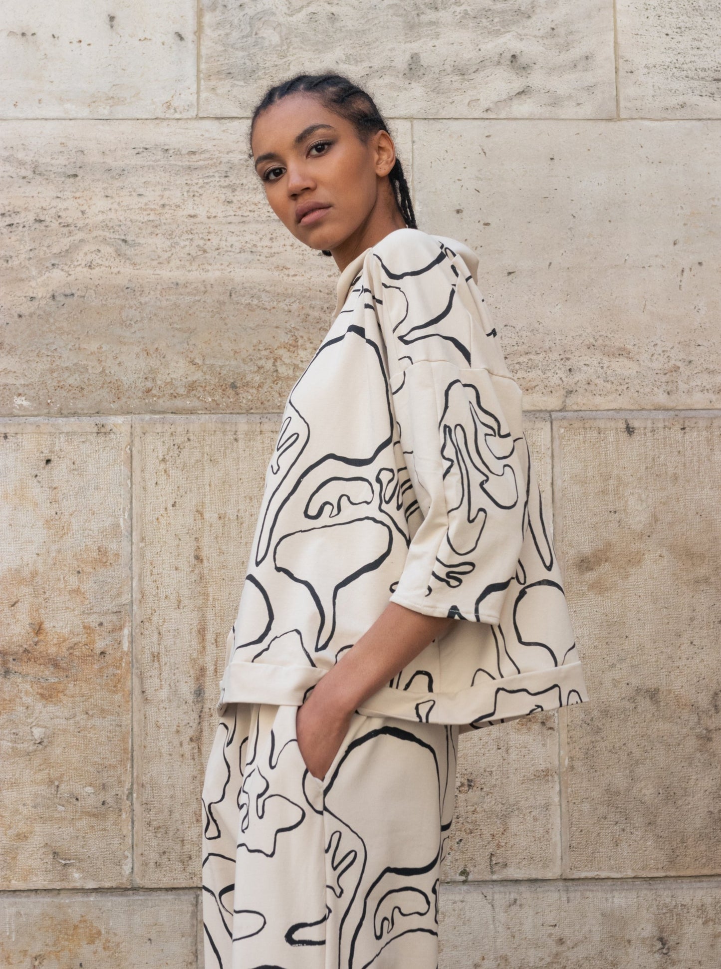 ZW Herbs beige oversized women's sweater