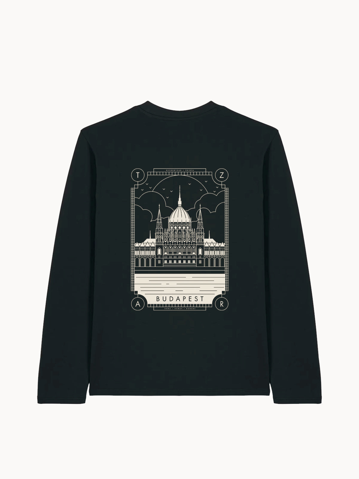 Tzar X Printa Parlament fekete hosszú ujjú uniszex póló