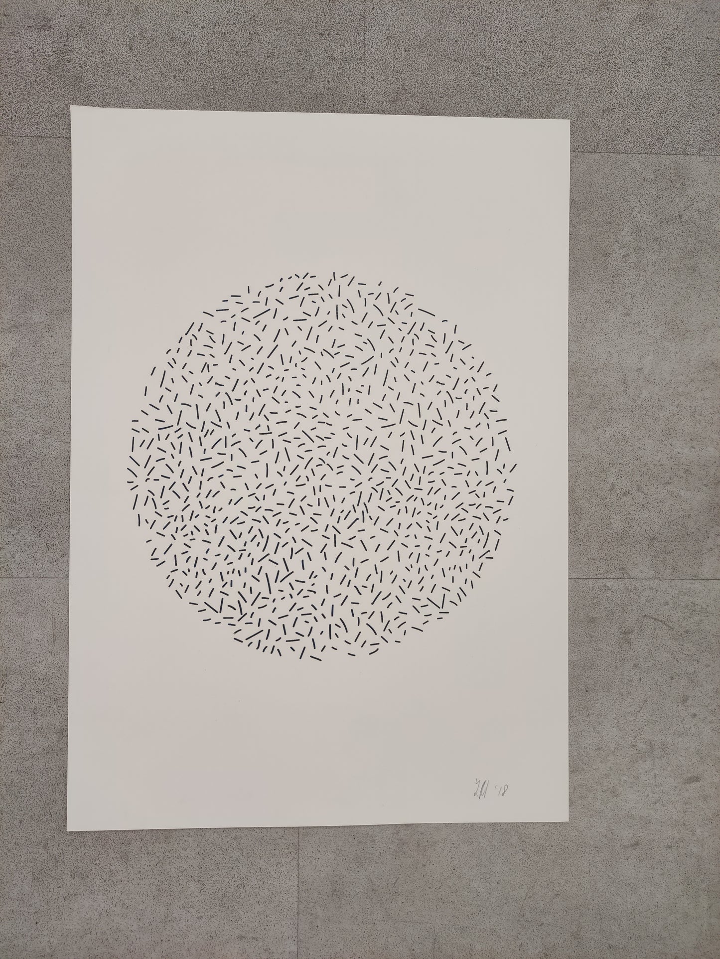 KÉK CSÍKOS KÖR grafika B3 - Majoros Zita