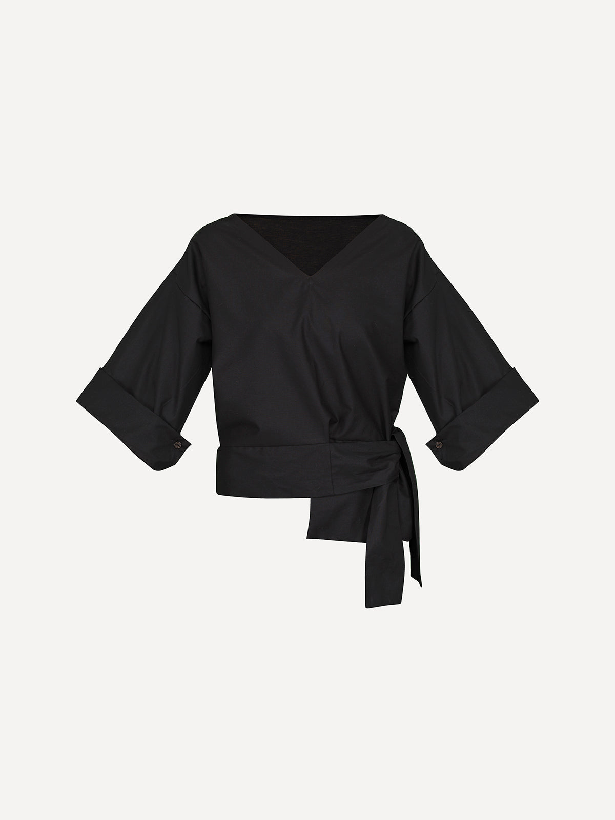 ZW black V-neck tie women's top