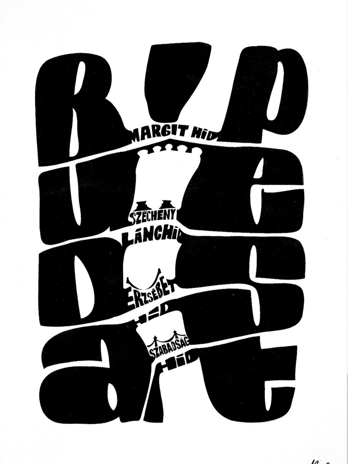 BUDAPEST BRIDGES medium size graphic - Zita Majoros