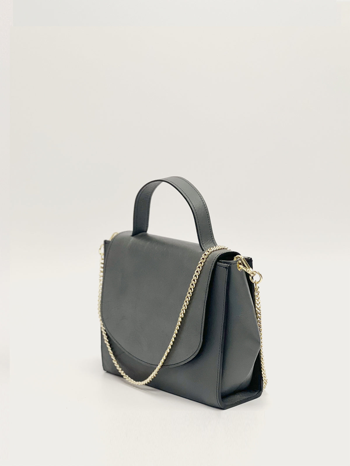 Szürke bőr crossbody táska