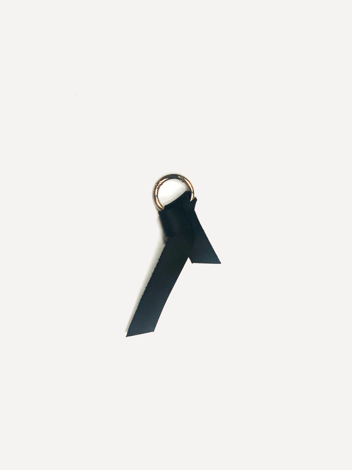 Knotted, black leather key ring