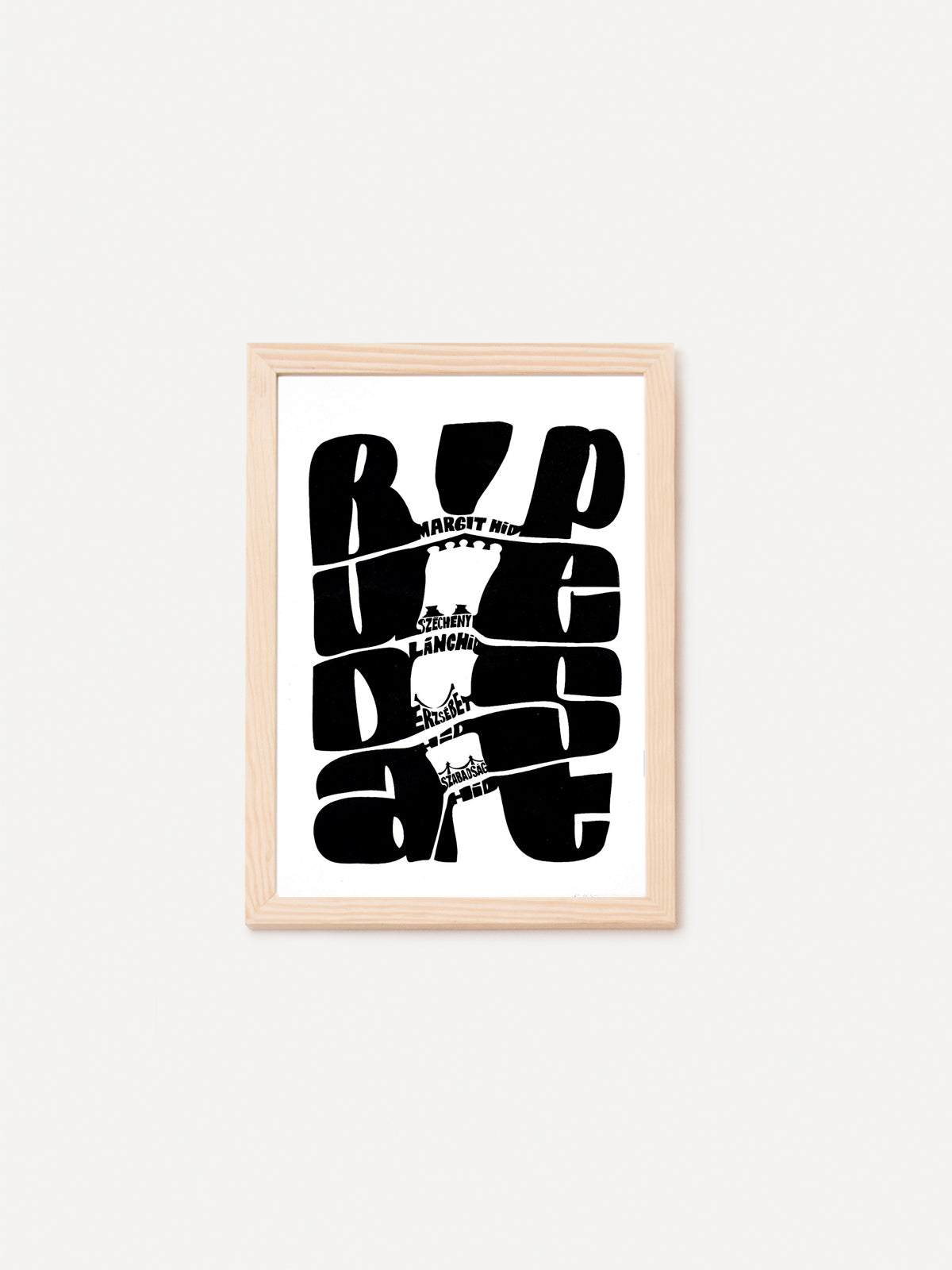 BUDAPEST BRIDGES black small size graphic - Zita Majoros