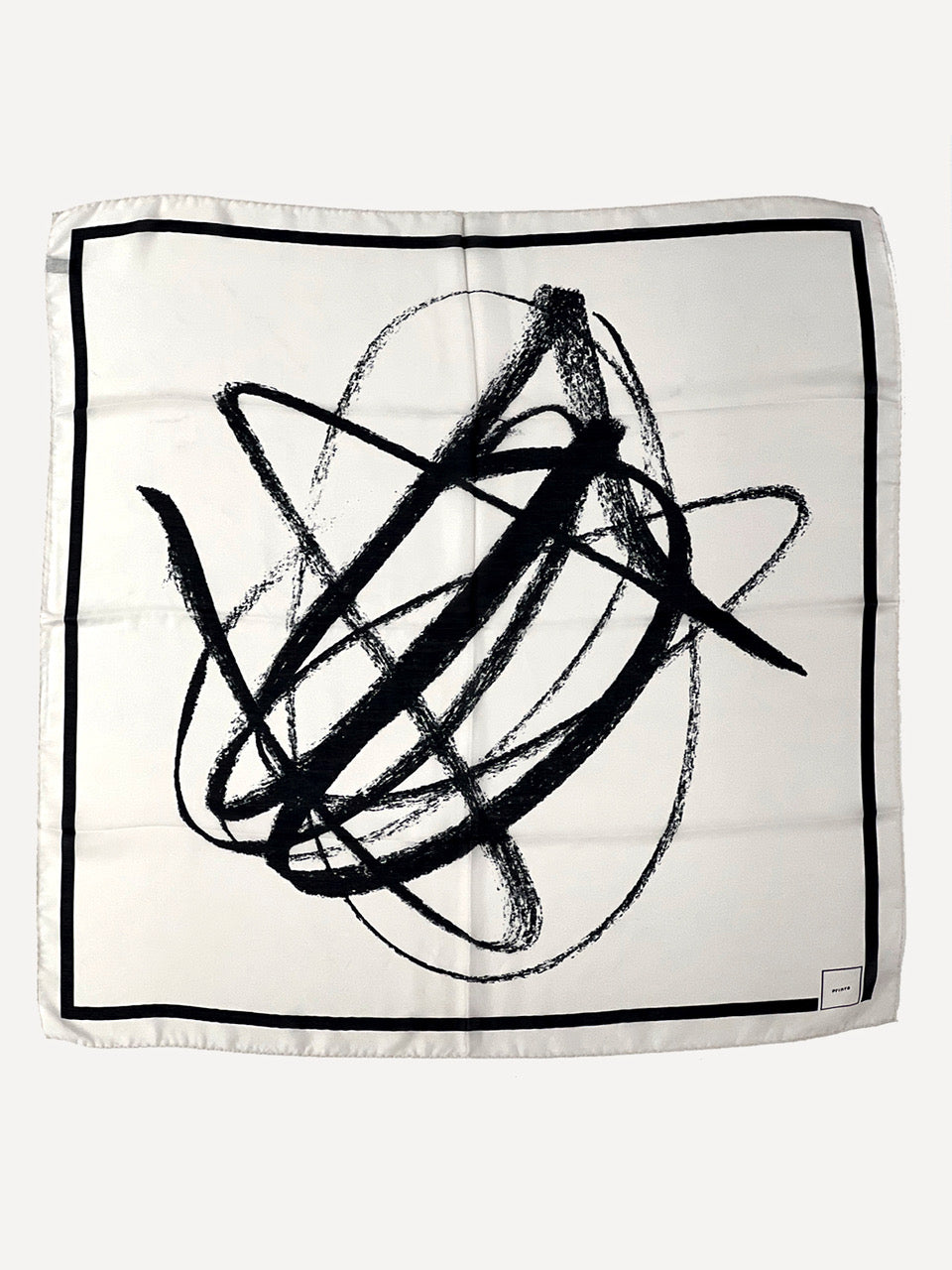 Doodle patterned silk scarf