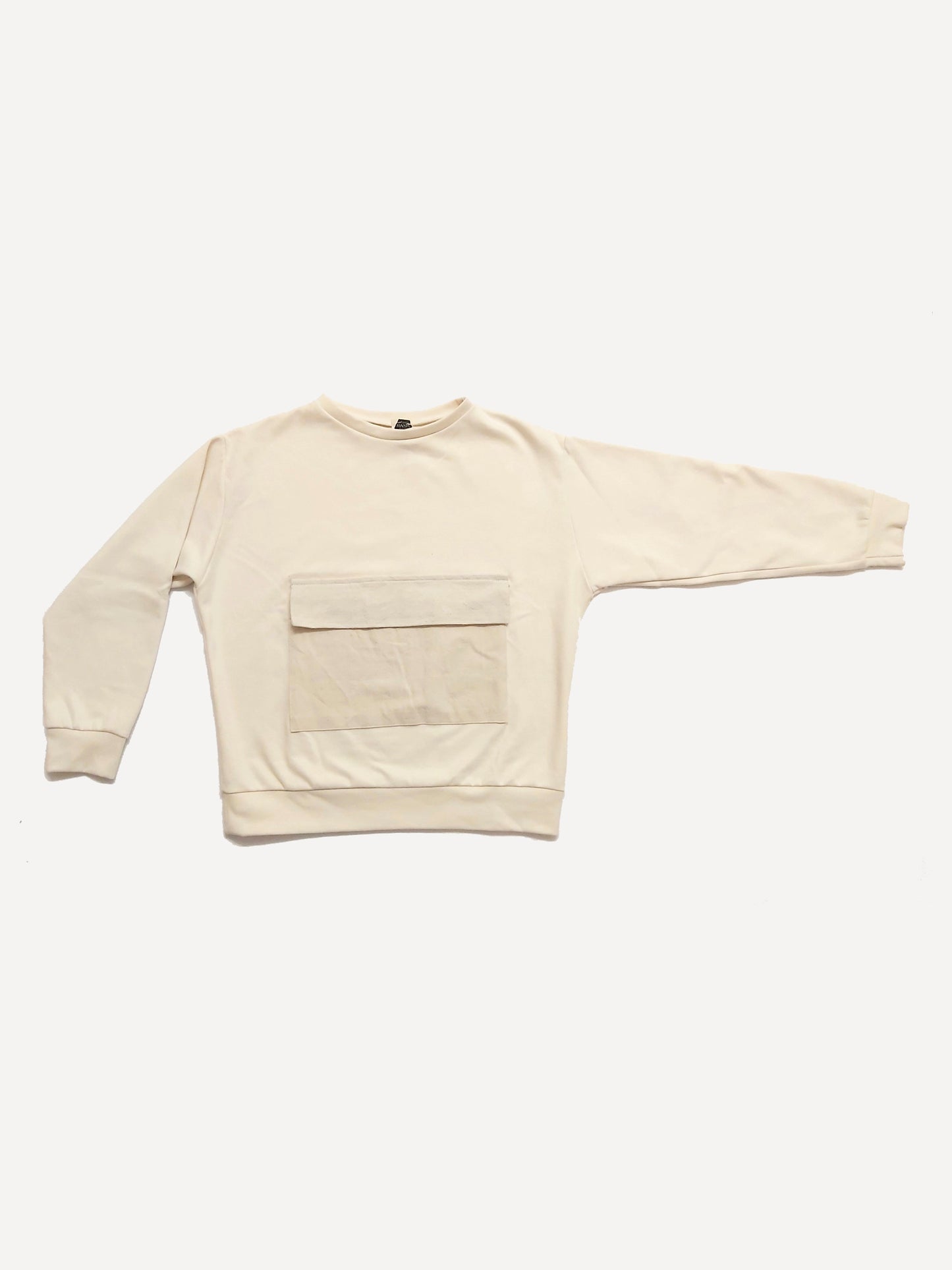 Natural women's sweater with large pockets