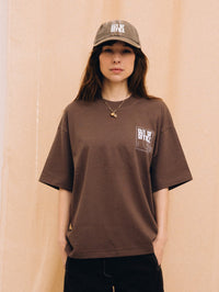 Out of Office brown oversized women's t-shirt