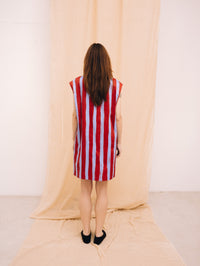 Women's purple and brown striped tunic