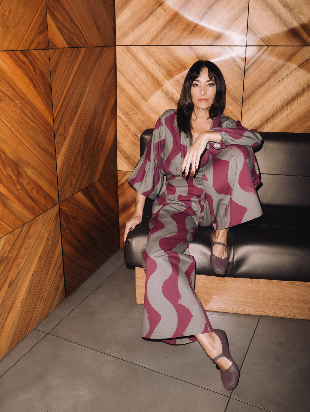 Vague immense grey-purple women's loose pants