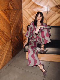 Vague immense grey-purple women's loose pants