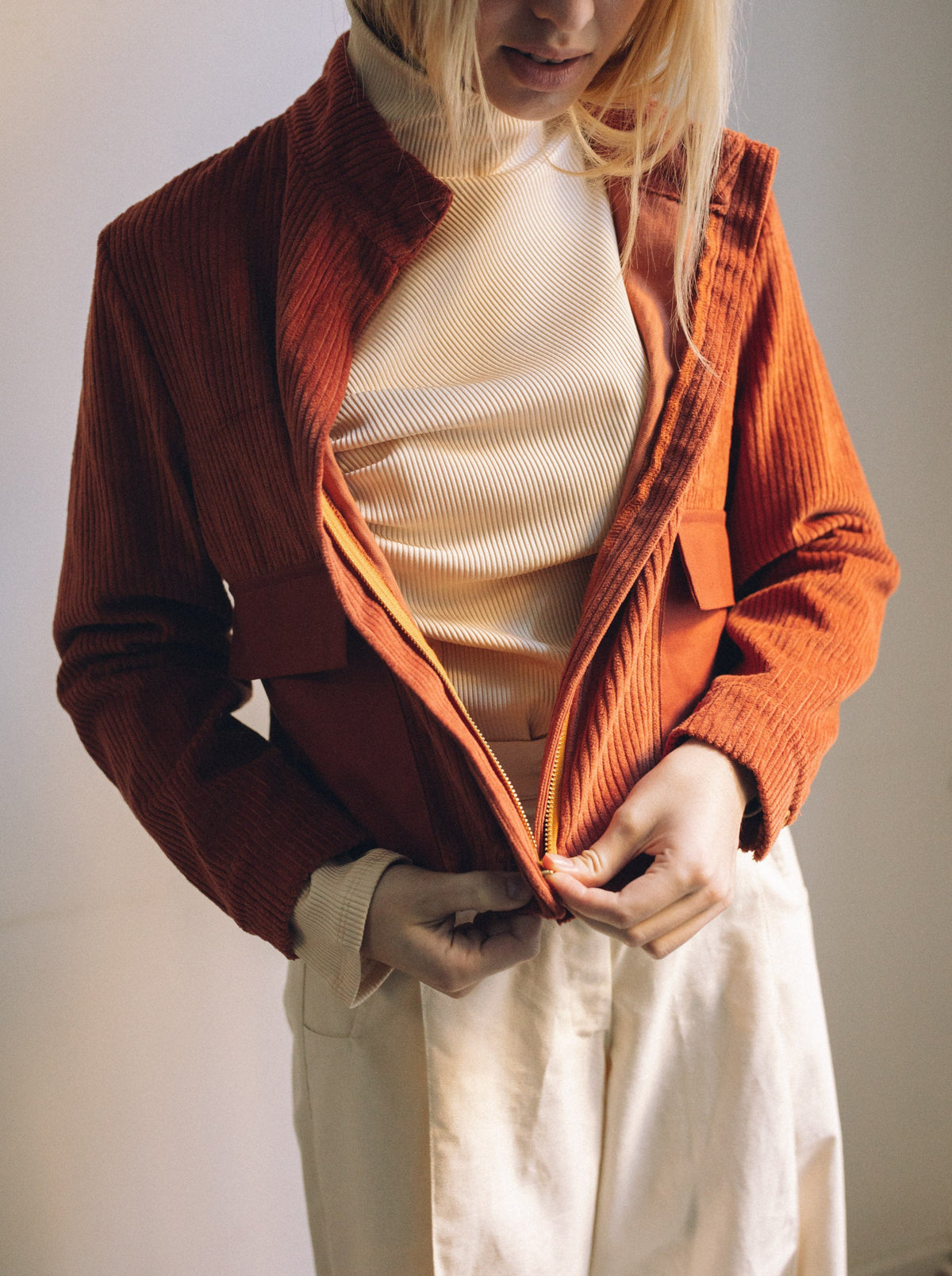 Terracotta rövid női kabát