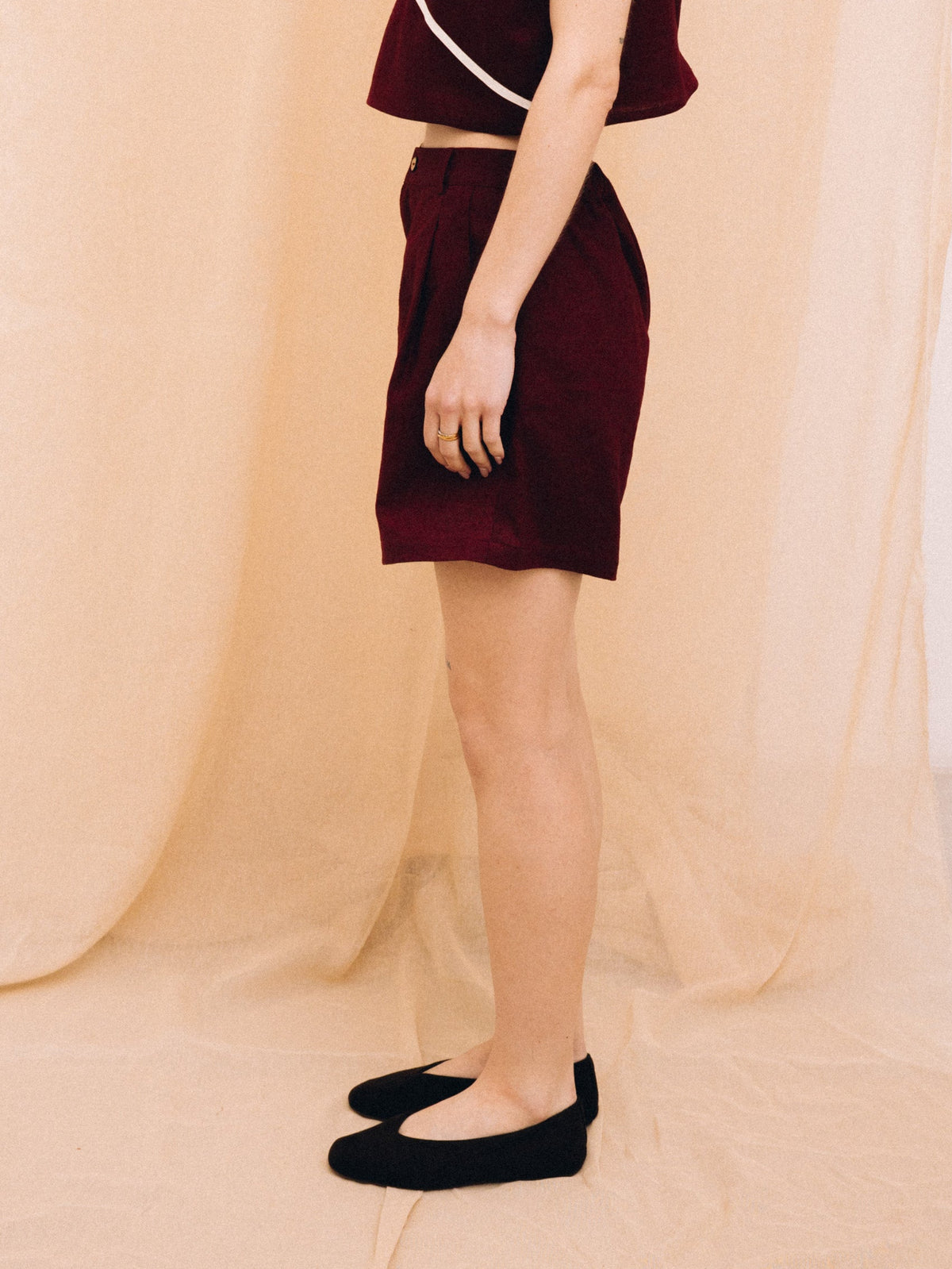 Burgundy women's shorts