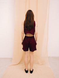 Burgundy women's shorts