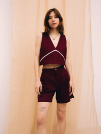 Burgundy women's shorts