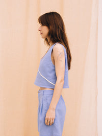 Lilac linen women's top