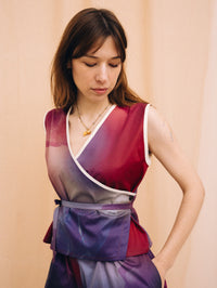 Burgundy Haze Overlap Women's Top