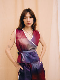 Burgundy Haze Overlap Women's Top