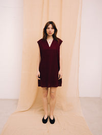 Burgundy linen women's tunic