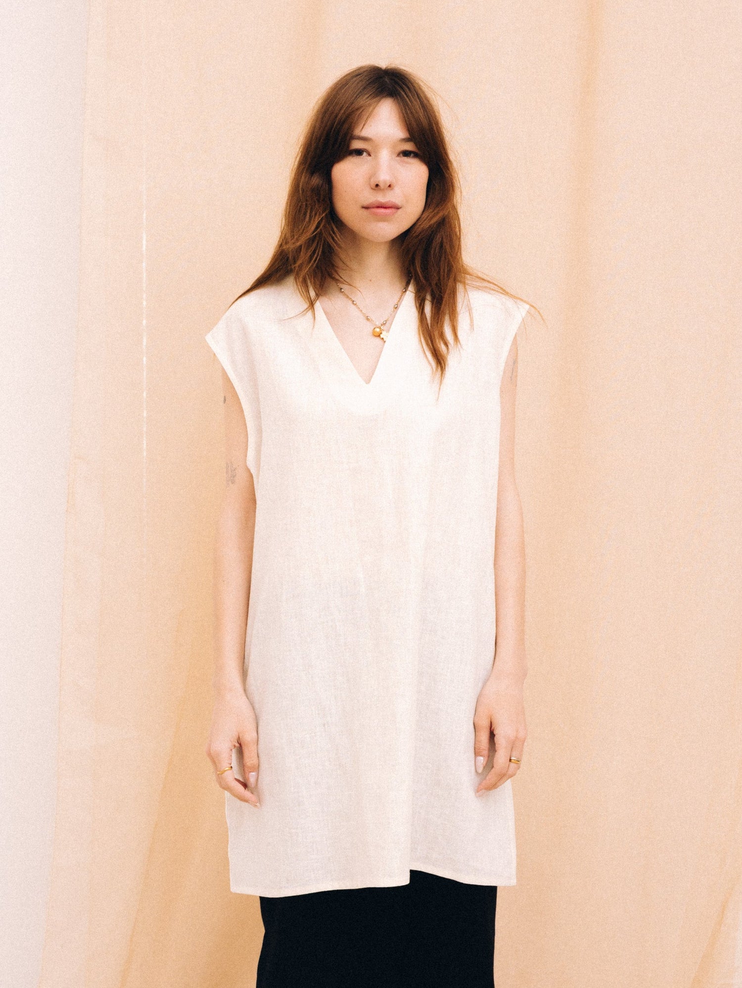 Natural linen women's tunic