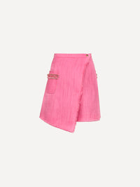 "Jacquard" pink overlapping skirt
