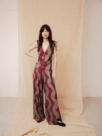 Vague immense grey-purple women's loose pants