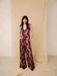 Vague immense grey-purple women's vest