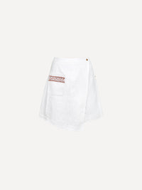 "Jacquard" white overlapping skirt