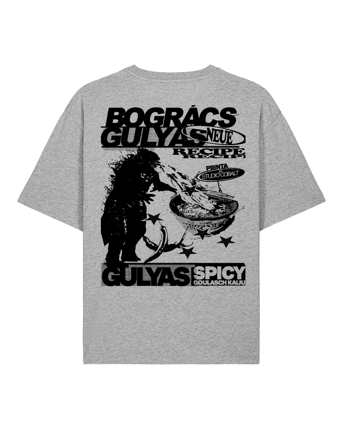 Printa x Studio Cobalt Spicy Kaiju szürke póló