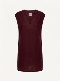 Burgundy linen women's tunic