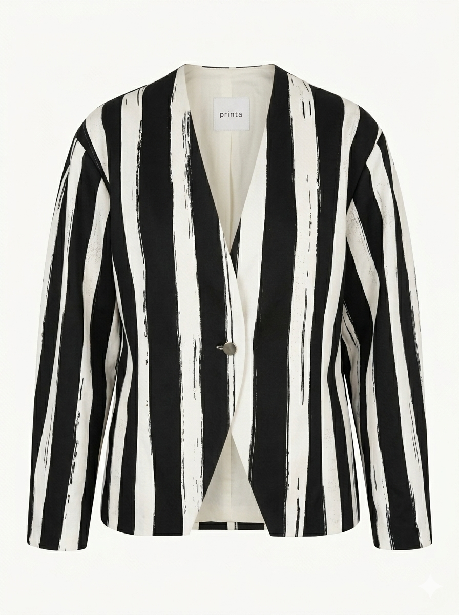 Natural and black striped women's jacket