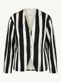 Natural and black striped women's jacket