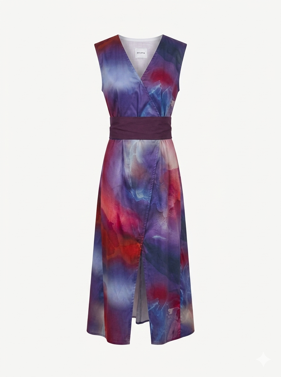 Burgundy Haze Overlap Women's Maxi Dress