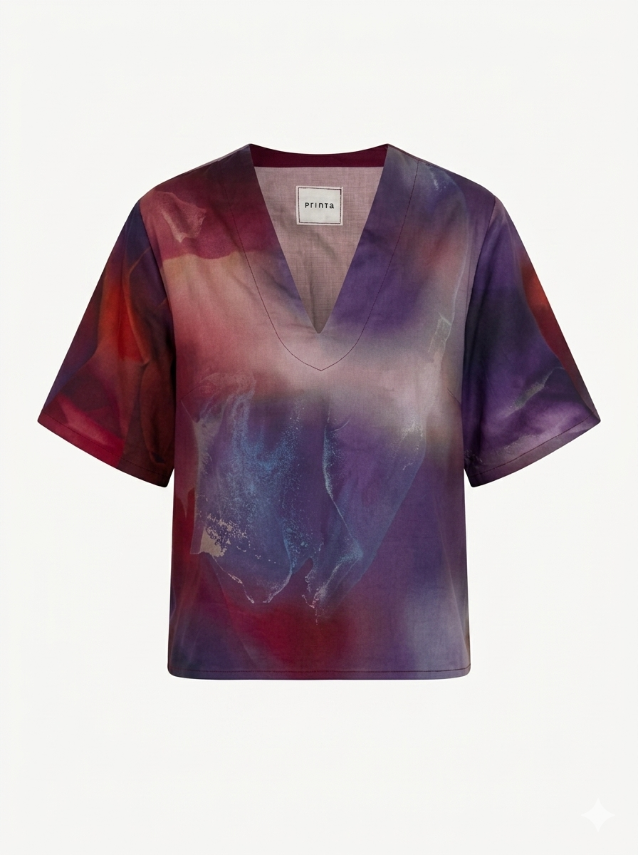 Burgundy Haze women's short-sleeved blouse