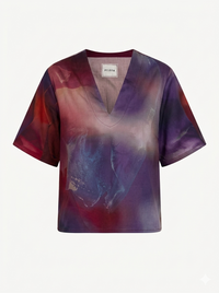 Burgundy Haze women's short-sleeved blouse