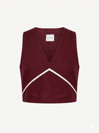 Burgundy linen top