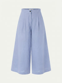 Purple linen women's culotte trousers