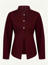 Burgundy linen women's shirt
