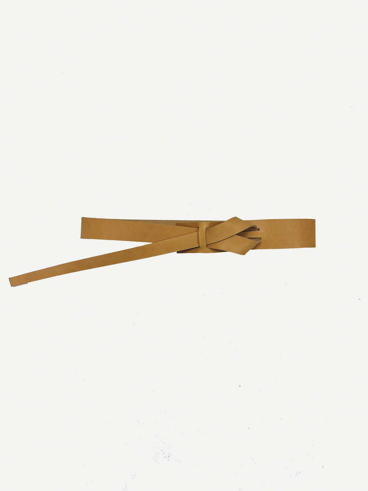 Knotted brown women's leather belt