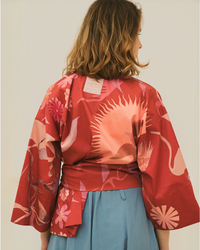 Printa Edition x Koleszár Stella ZW V-nyakú megkötős női blúz