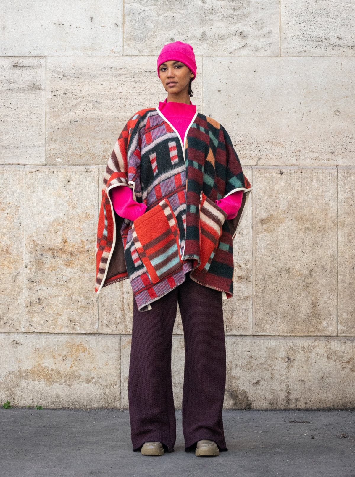 Unique blanket women's poncho