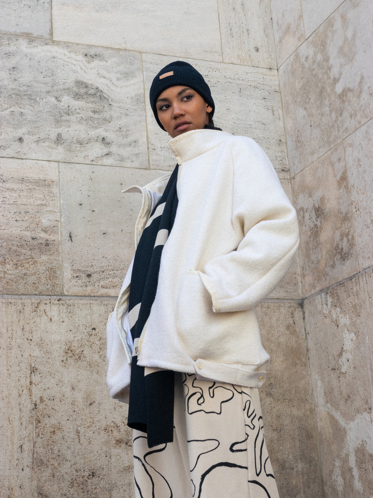 Fehér raglán ujjú női kabát - ARCHIVE