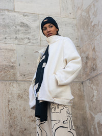 Fehér raglán ujjú női kabát - ARCHIVE