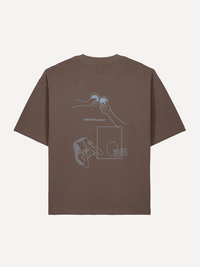 Out of Office brown oversized women's t-shirt