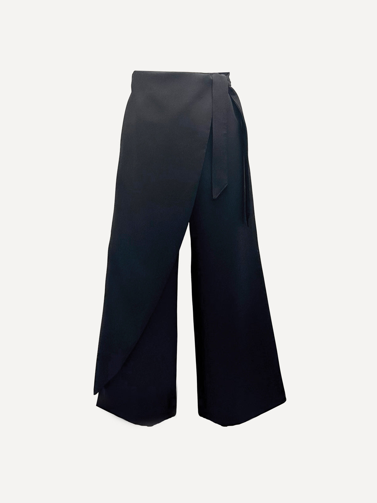 Black overlapping loose women's pants