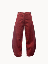 Burgundy corduroy barrel pants