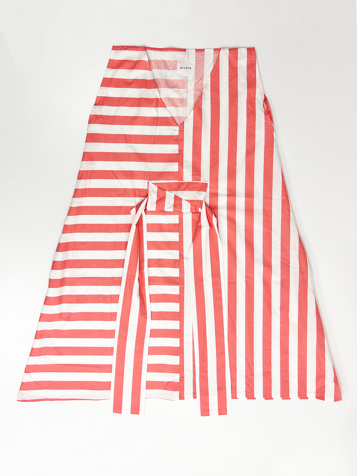 ZW salmon-white striped mini dress