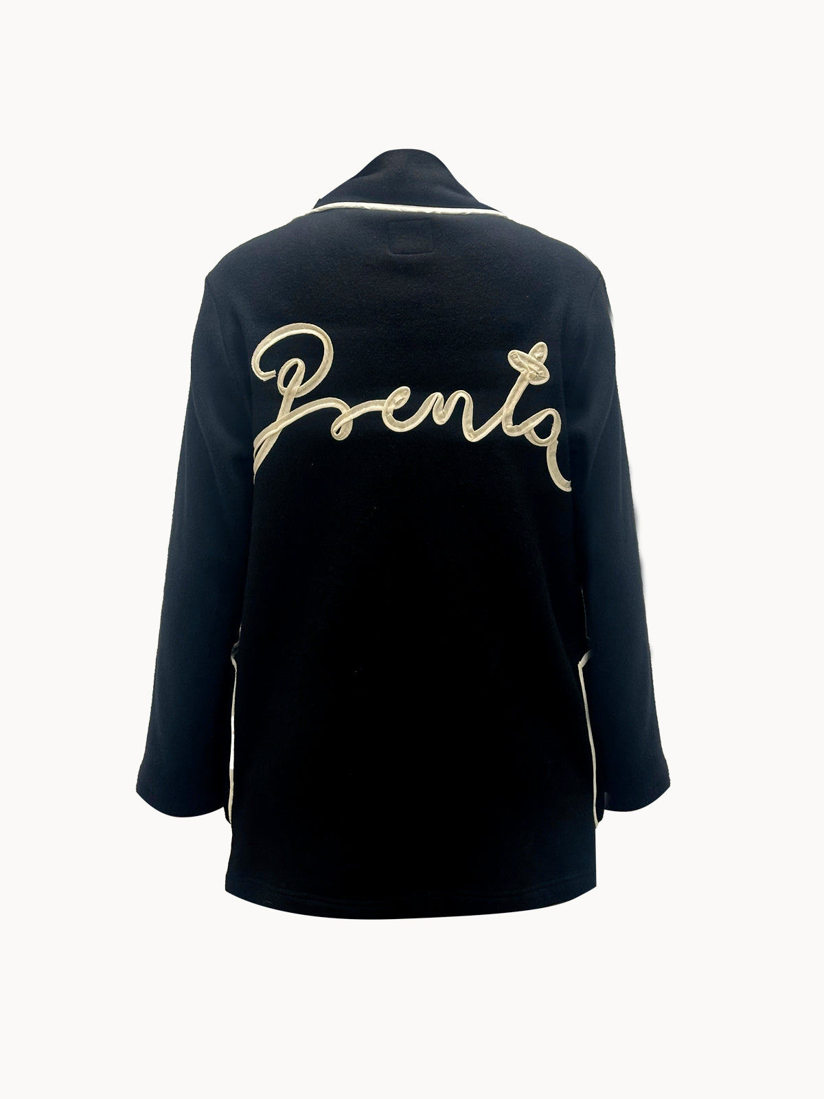 Fekete női sálas kabát