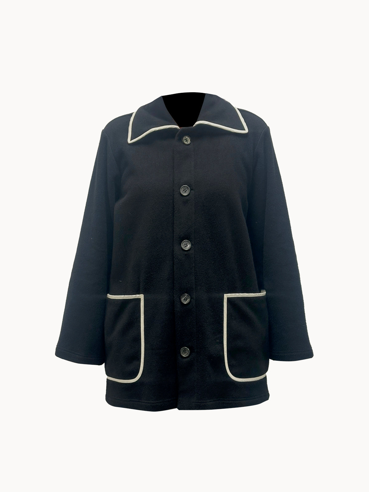 Fekete női sálas kabát