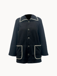 Fekete női sálas kabát